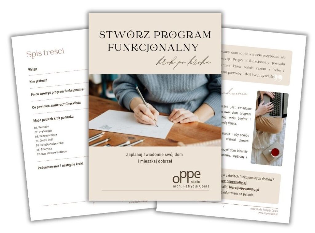bezpłatny workbook stwórz program funkcjonalny krok po kroku, układ domu, oppe studio